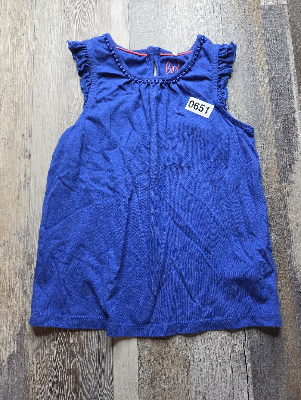 Boden Girls Blue Sleeveless Top Size 6-7y
